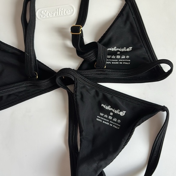 New MishMish Black Ribbed Bikini Set size Small - Picture 5 of 5
